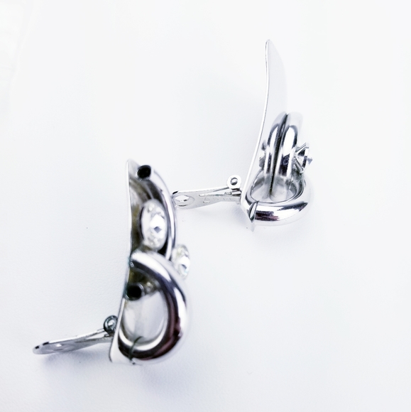 Vintage Astee Art Deco Rhinestone Earrings EVC - Picture 10 of 11